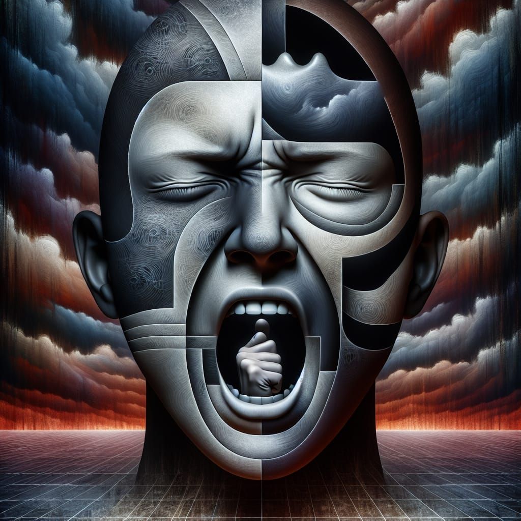 Silent Scream: An Abstract Paradox Portrait
