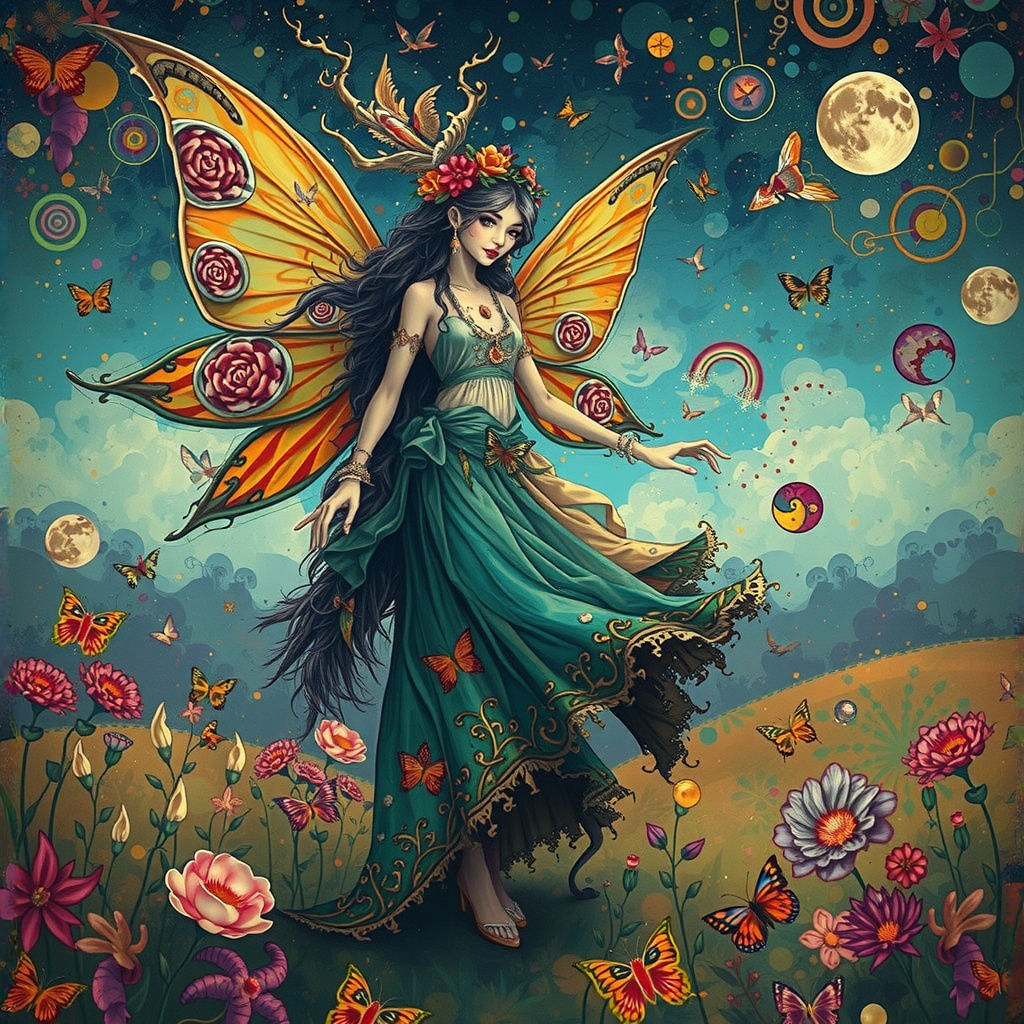 Surreal Fairy Portrait in Abstract Impressionistic Style