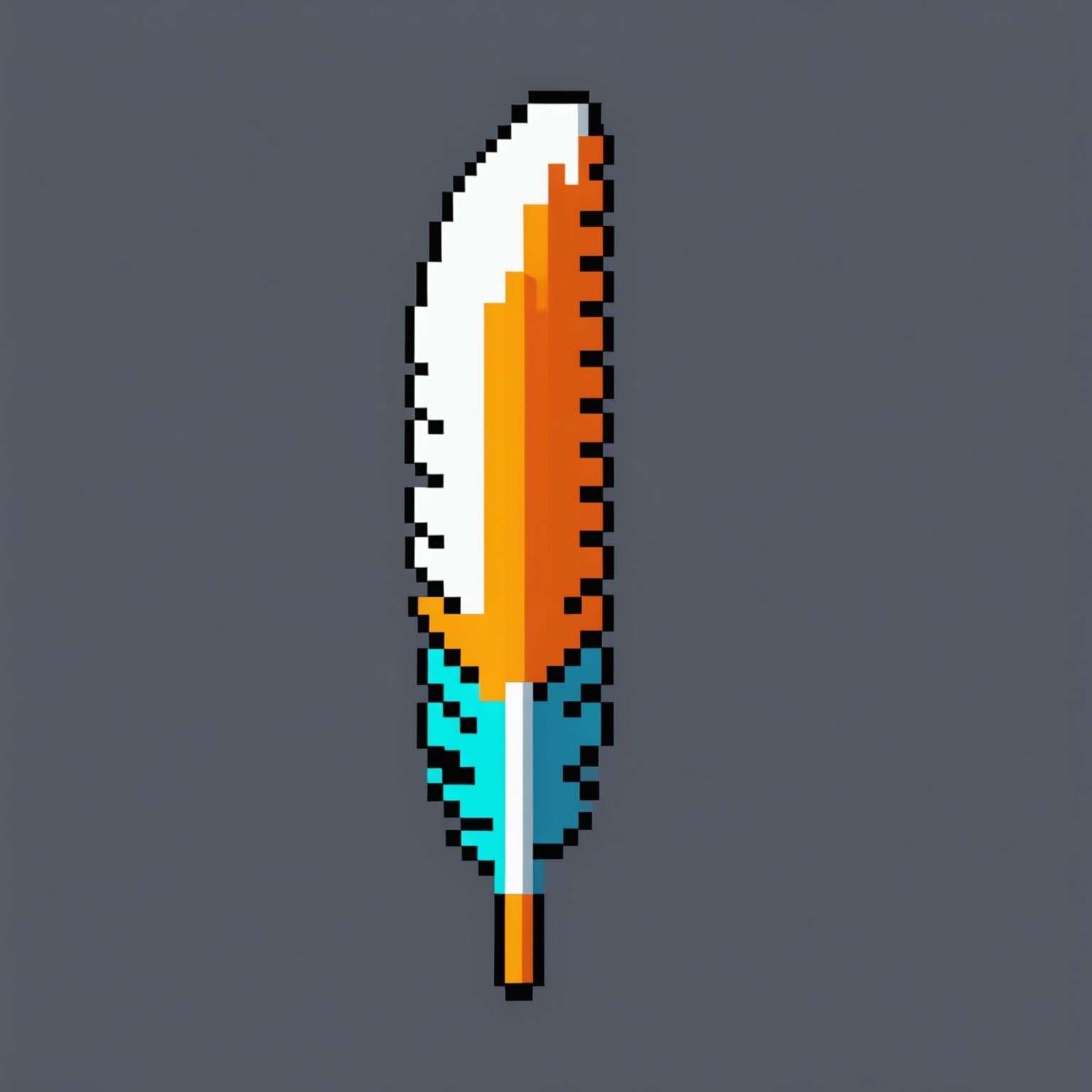 16x16 Pixel Art of a Modern Arrow Feather