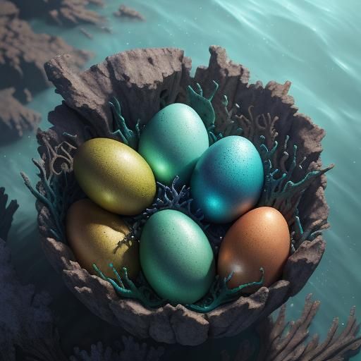 Majestic Sea Dragon Cradling Eggs in Coral Reef