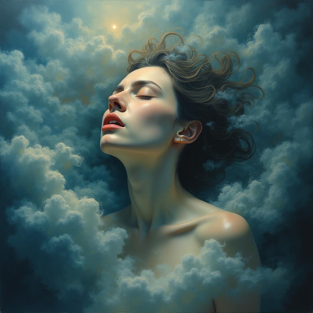 Woman in Emotional Turmoil: A Surrealist Painting