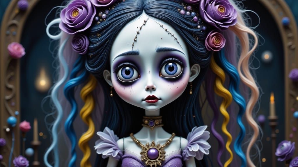 Burtonesqe stylized doll.