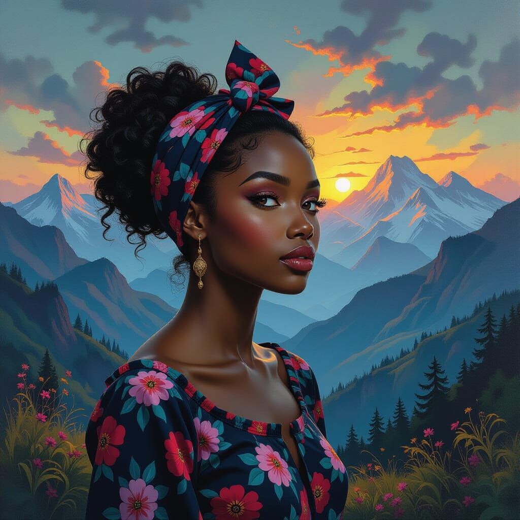 African Girl Sculpture as Dali & Kandinsky Masterpiece