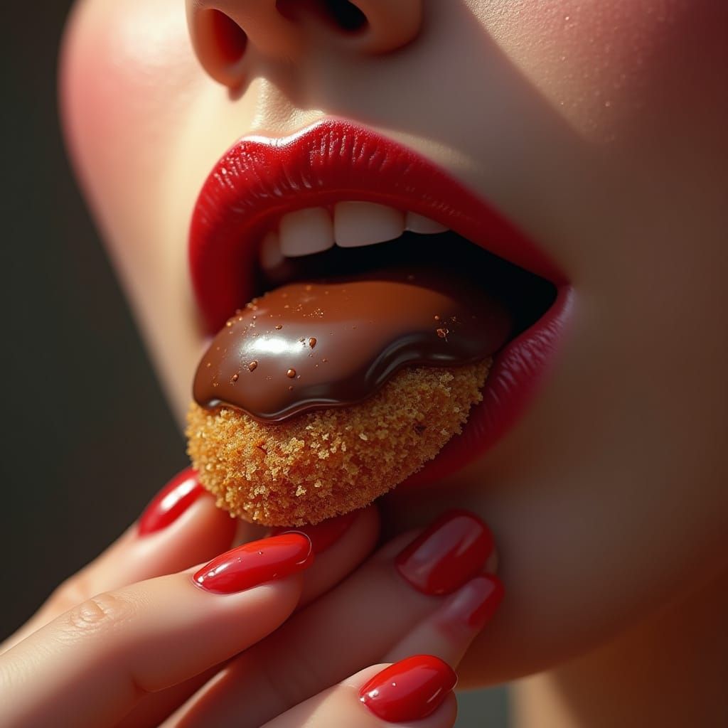 Churro Being Savored in Venetian Style