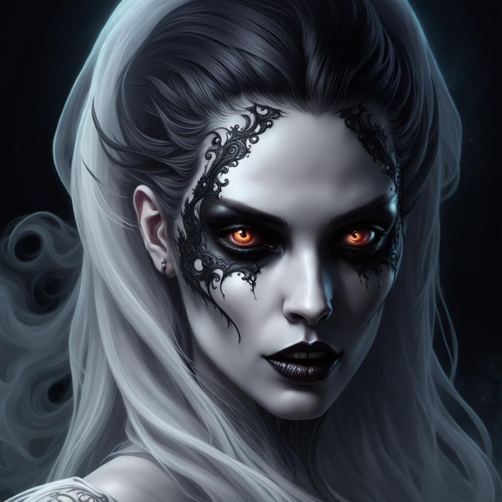 Eerie Ghoul Portrait in Dark Fantasy Style