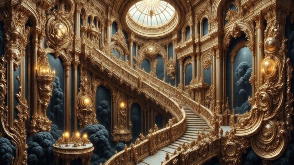 Opulent Ancient Future Landscape as Digital Art