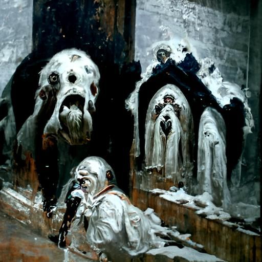 Melting Faces on Church Walls: Horror Art