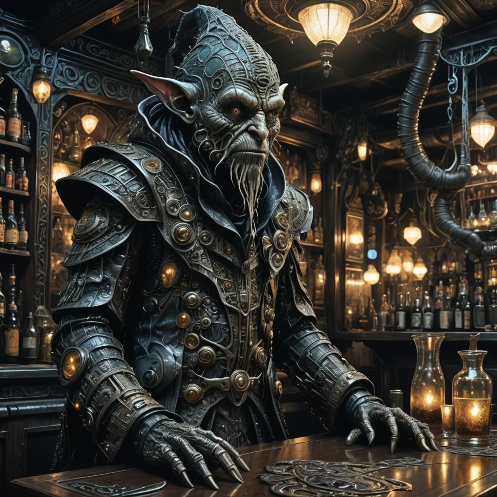 Biomorphic Sci-Fi Gnome Ready for Quest