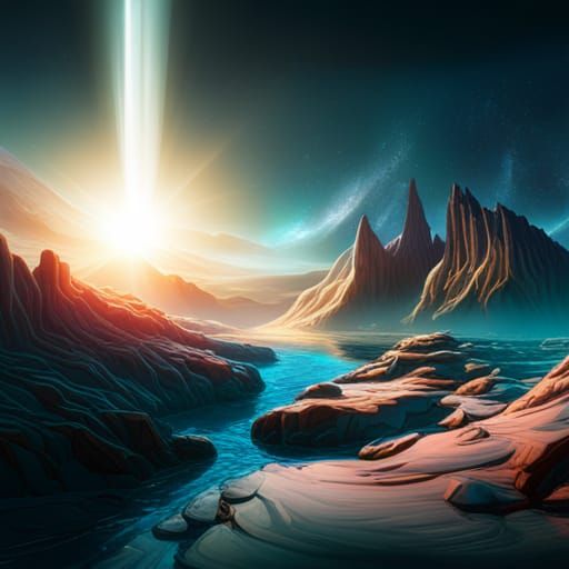 Cosmic Star Birth: Detailed Fantasy Concept Art