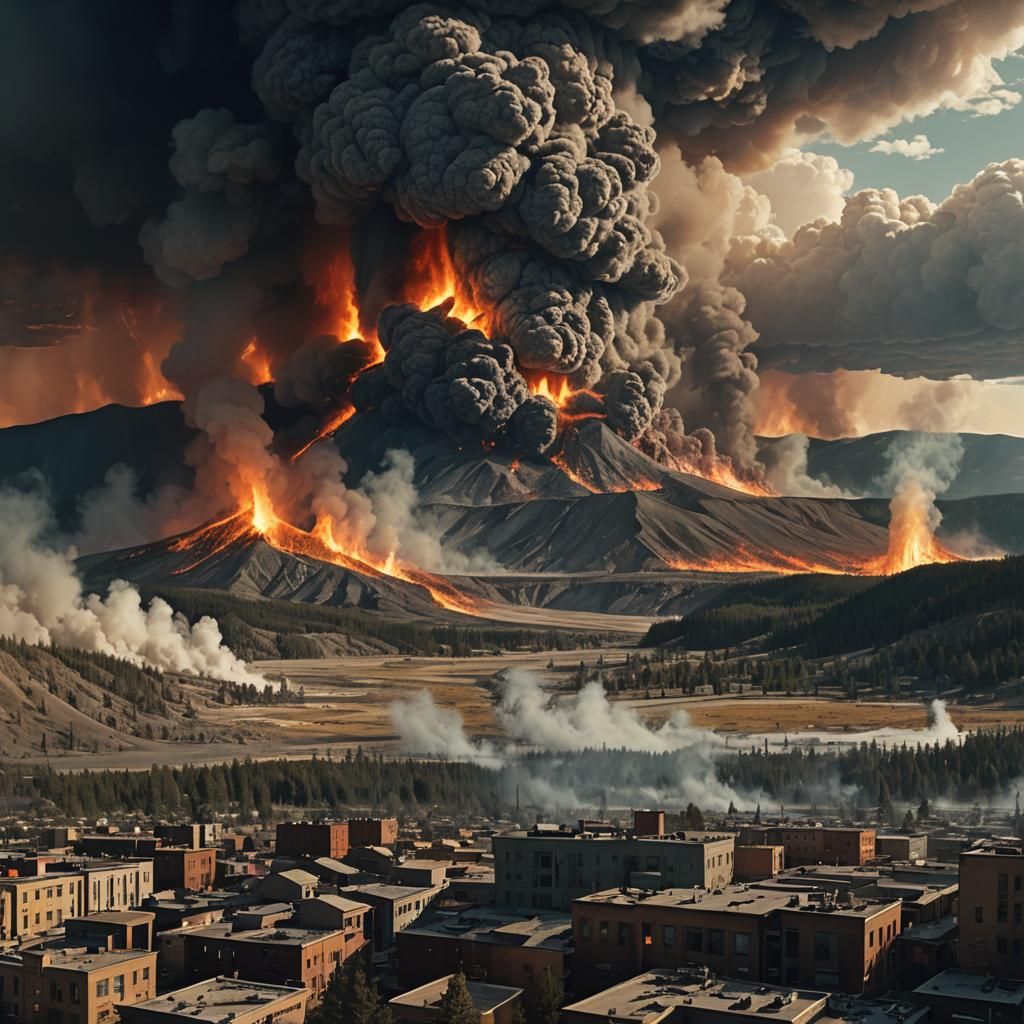 Volcanic Eruption and Earthquake: Cinematic Digital Painting