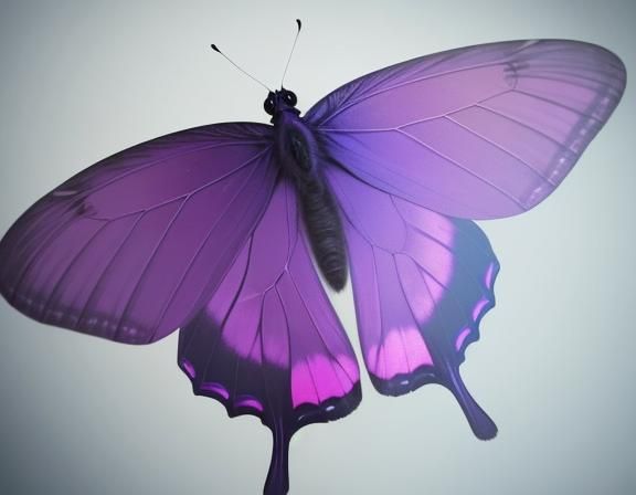 Realistic iridescent purple butterfly with stunning shimmery...