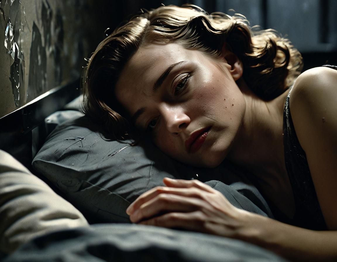 A Woman's Secrets in the Shadows of a Darkened Bedroom