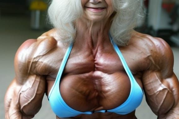 Muscular Bodybuilder Grandma with Ripped Physique