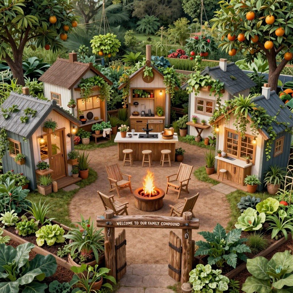 Cozy Family Compound with Tiny Homes and Gardens
