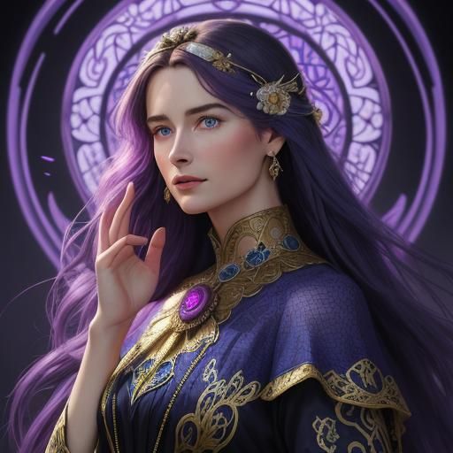 Illuminated Portrait in Art Nouveau Style