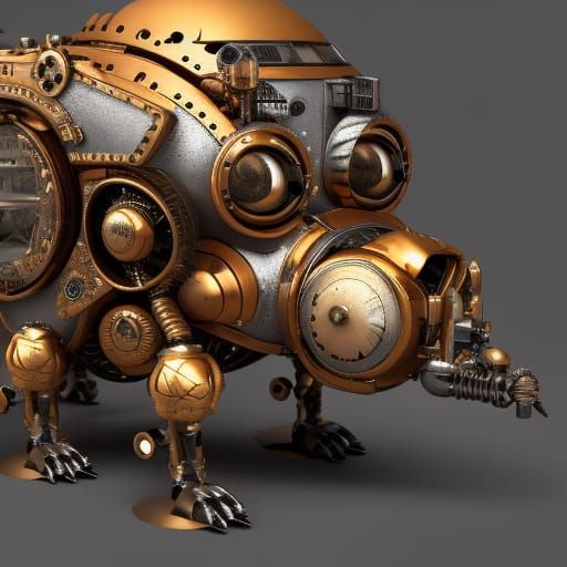 Steampunk Hedgehog with Intricate Mech Details