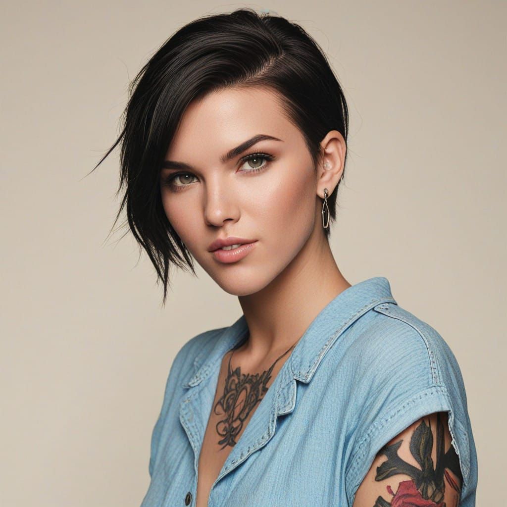 Ruby Rose in Vibrant Artistic Style