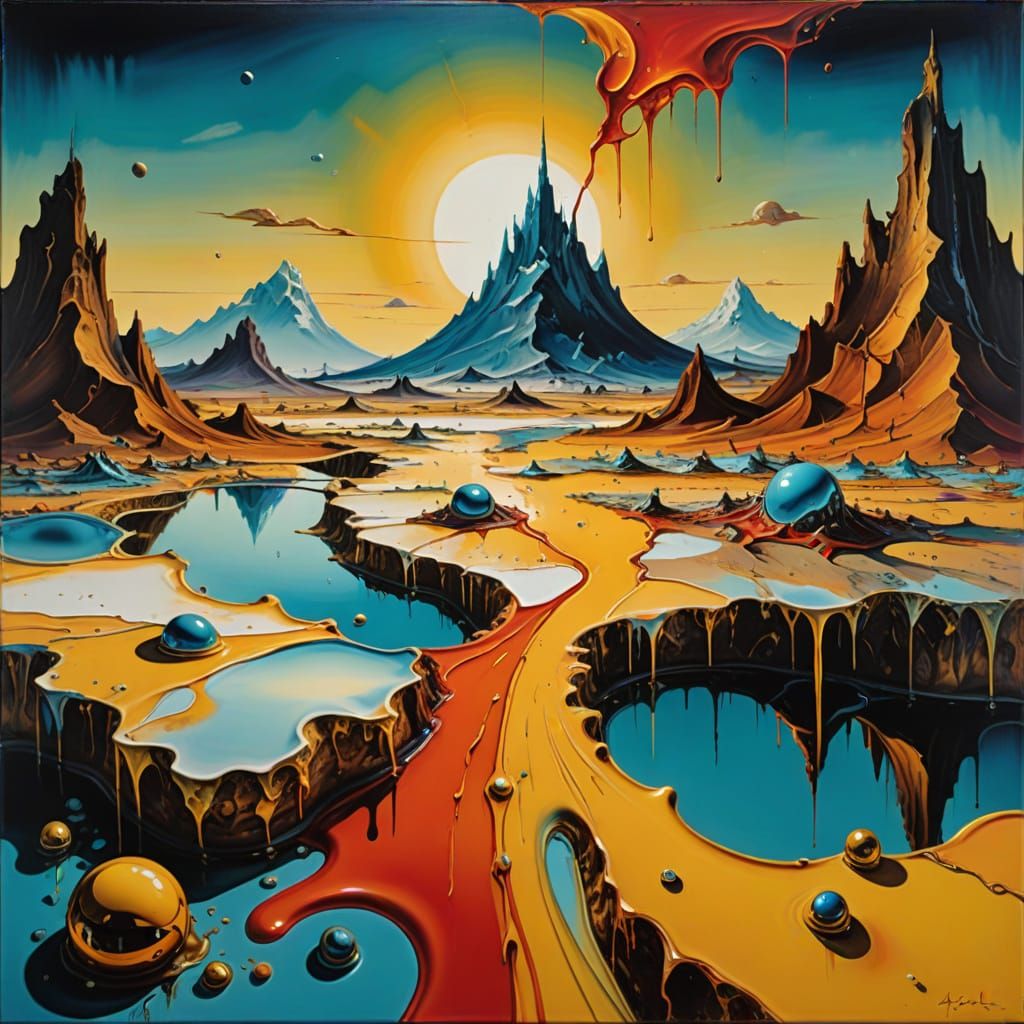 Transgressor in a Dreamlike, Surrealist Landscape