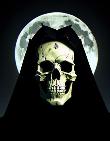 Ethereal Vampire Skull with Dracula's Castle Scene