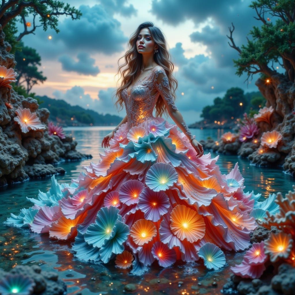 Haute Couture Gown Sculpted From Living Coral