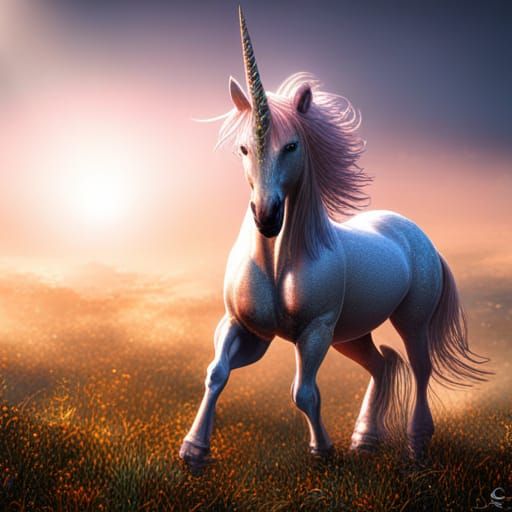 Glittering Unicorn: Hyperdetailed Concept Art