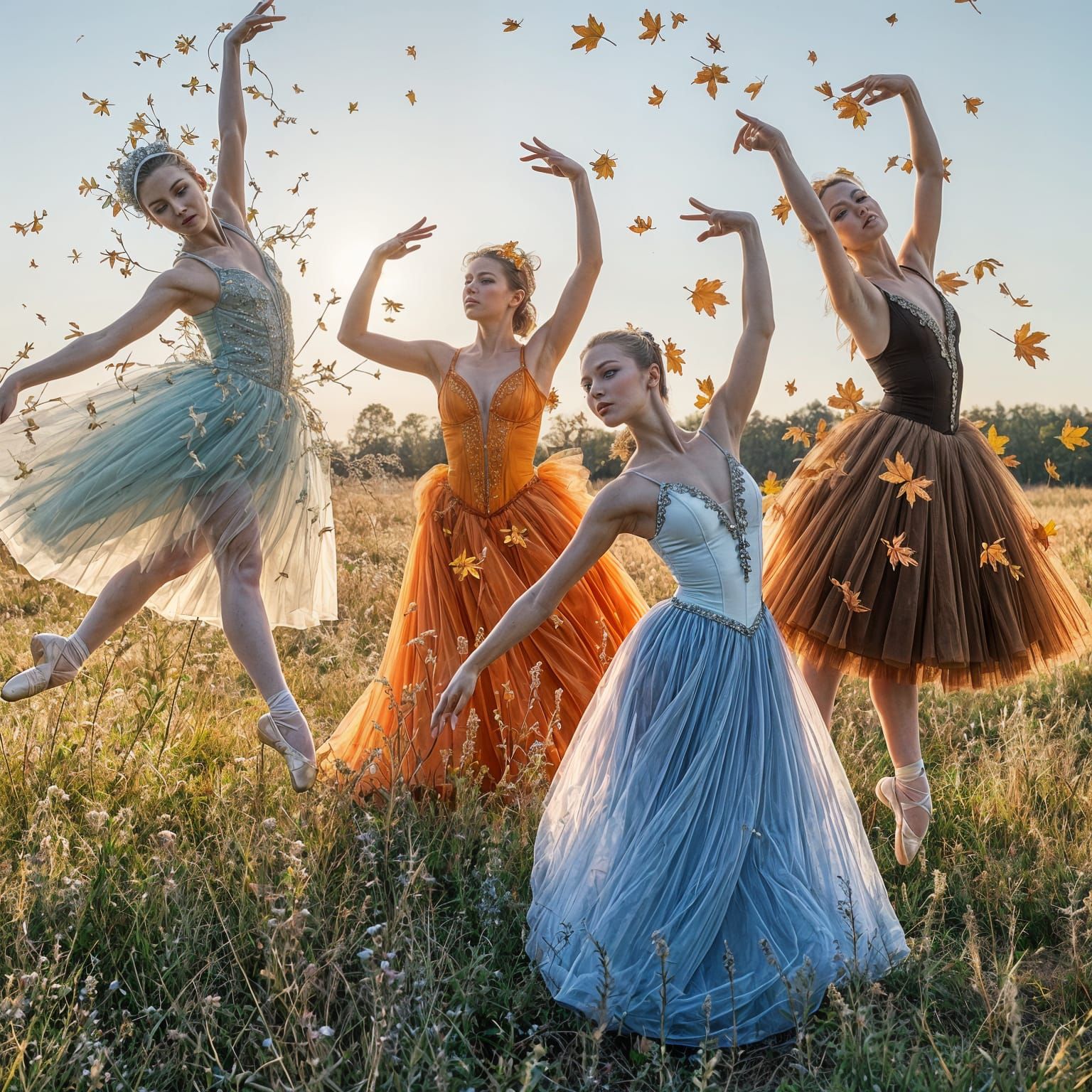 Four Seasons Ballet Dancers in Golden Meadow