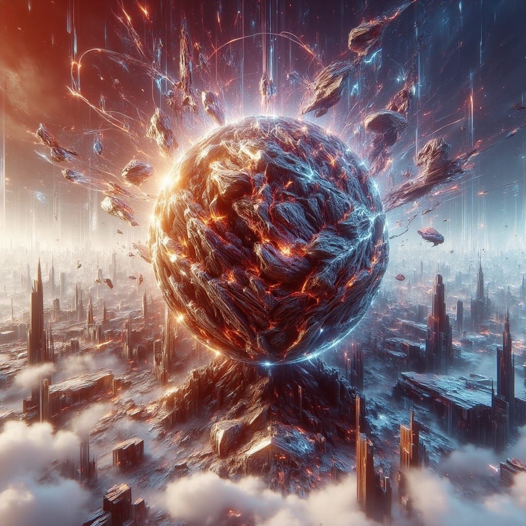 Surreal Mathematical Concept in Futuristic Digital Art