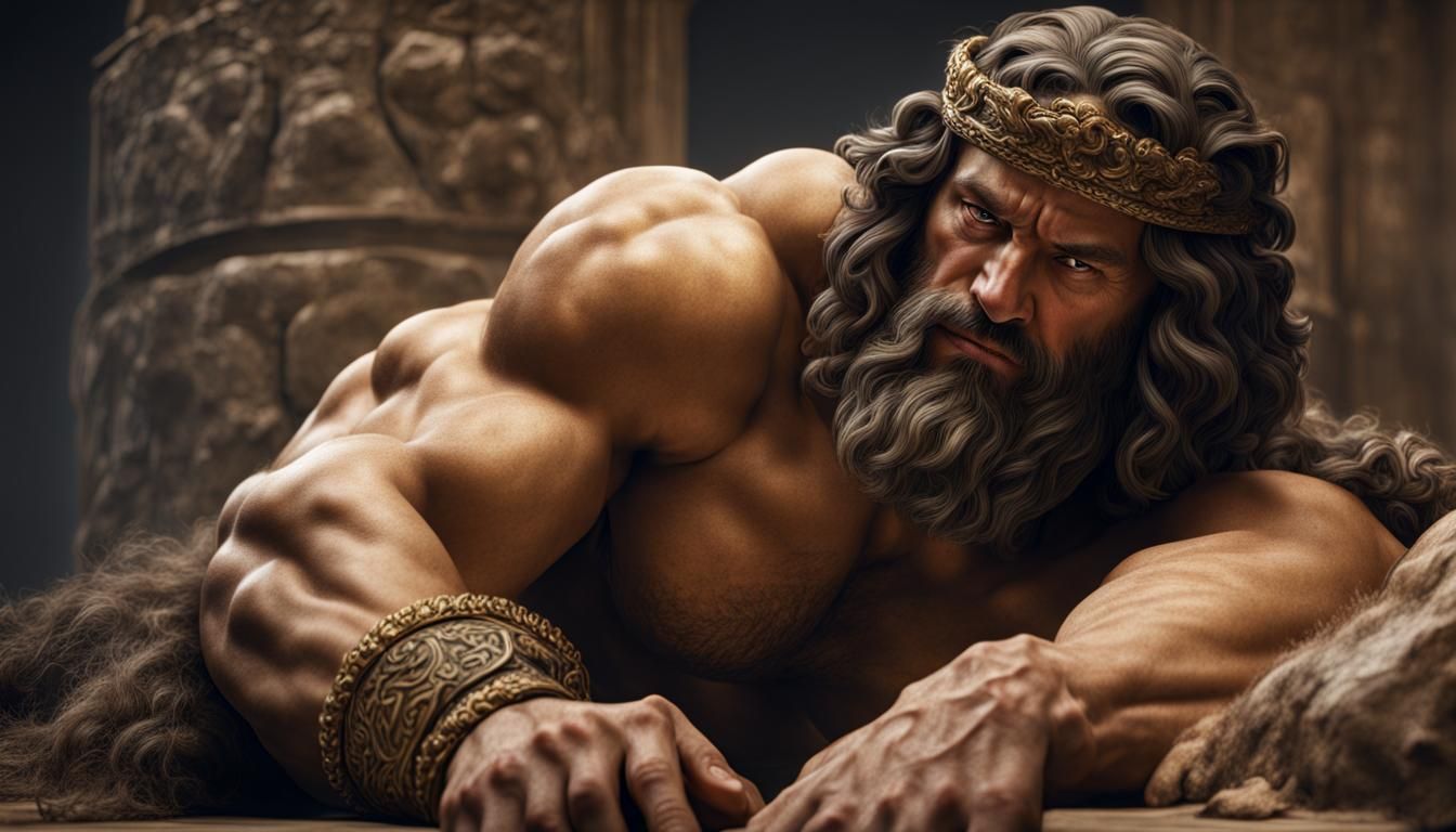 Hyperrealistic Samson Bible Masterpiece in 8k Resolution