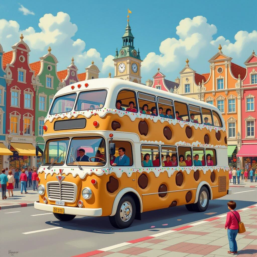 Chocolate Chip Cookie Bus in City Square