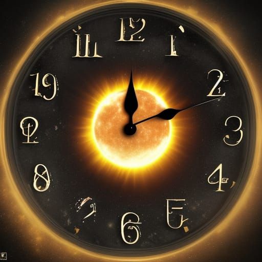 Black Clock Eclipsing Sun Concept Art