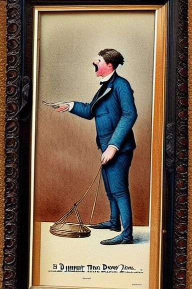 Humorous Vintage Photo of Inept Man Hiring Lawyer
