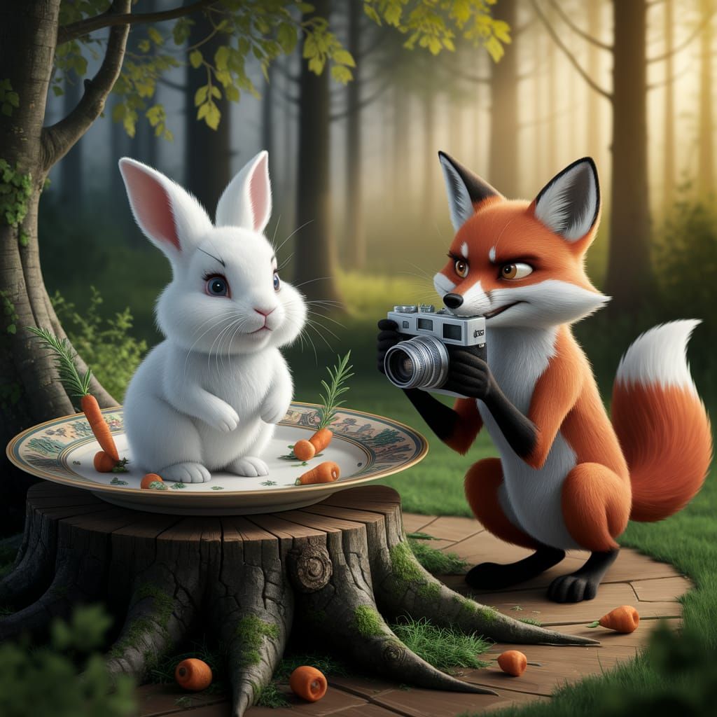 Whimsical Forest Meal Captured by Sly Fox