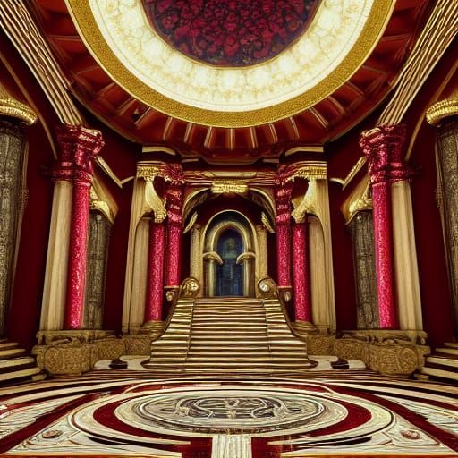 Majestic Throne Room with Ornate Art Deco Details
