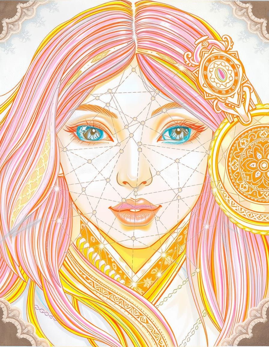 Colorized Portrait of a Woman with Pink Hair