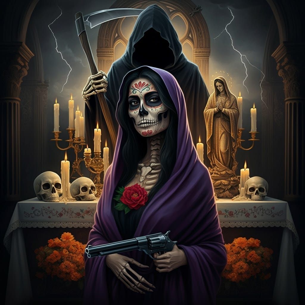 La Muerta in Dark Fantasy Style