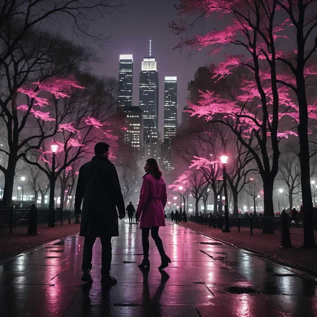 Central Park Night Walk in Cinematic Style