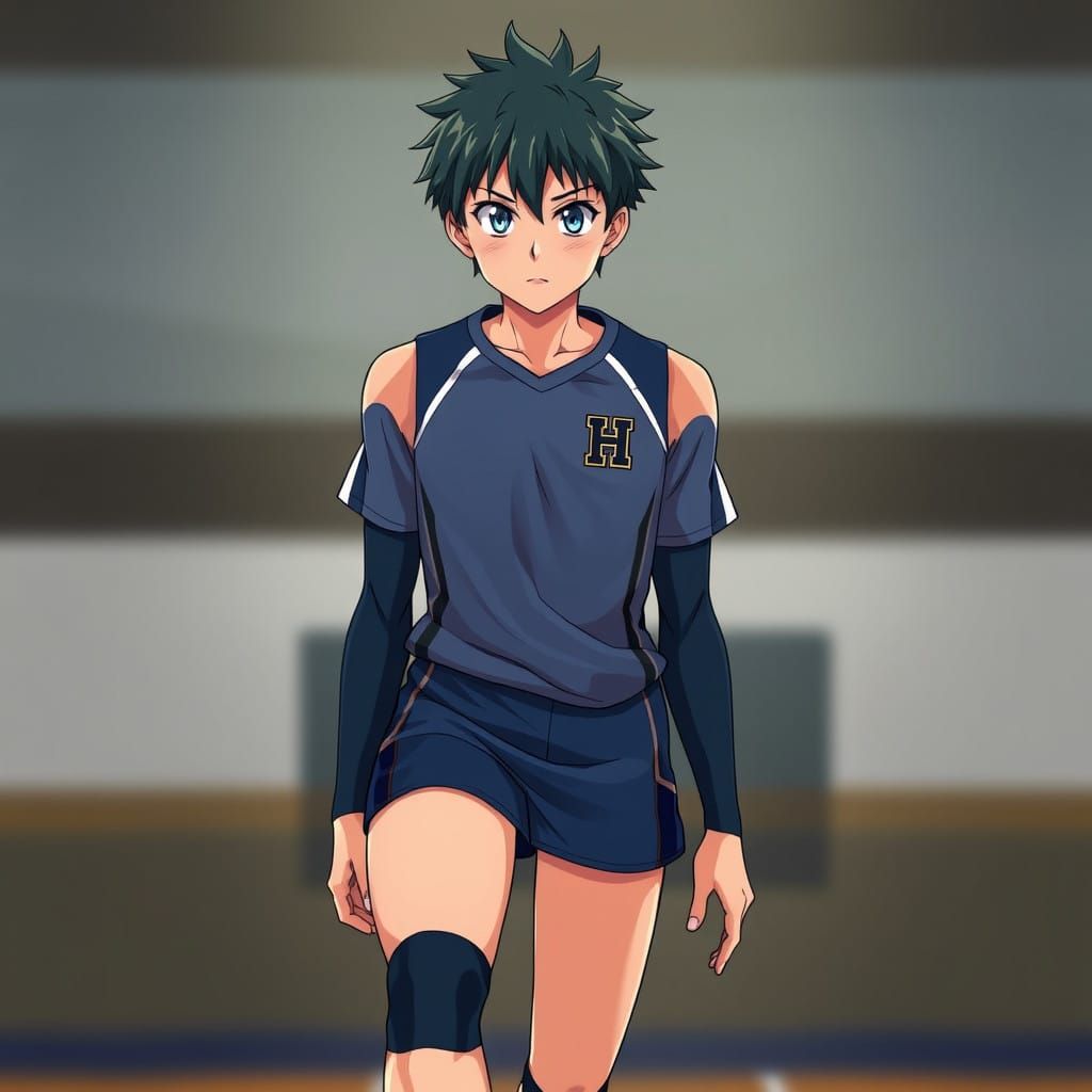 Confident Karasuno High School Volleyball Player Steps Forwa...