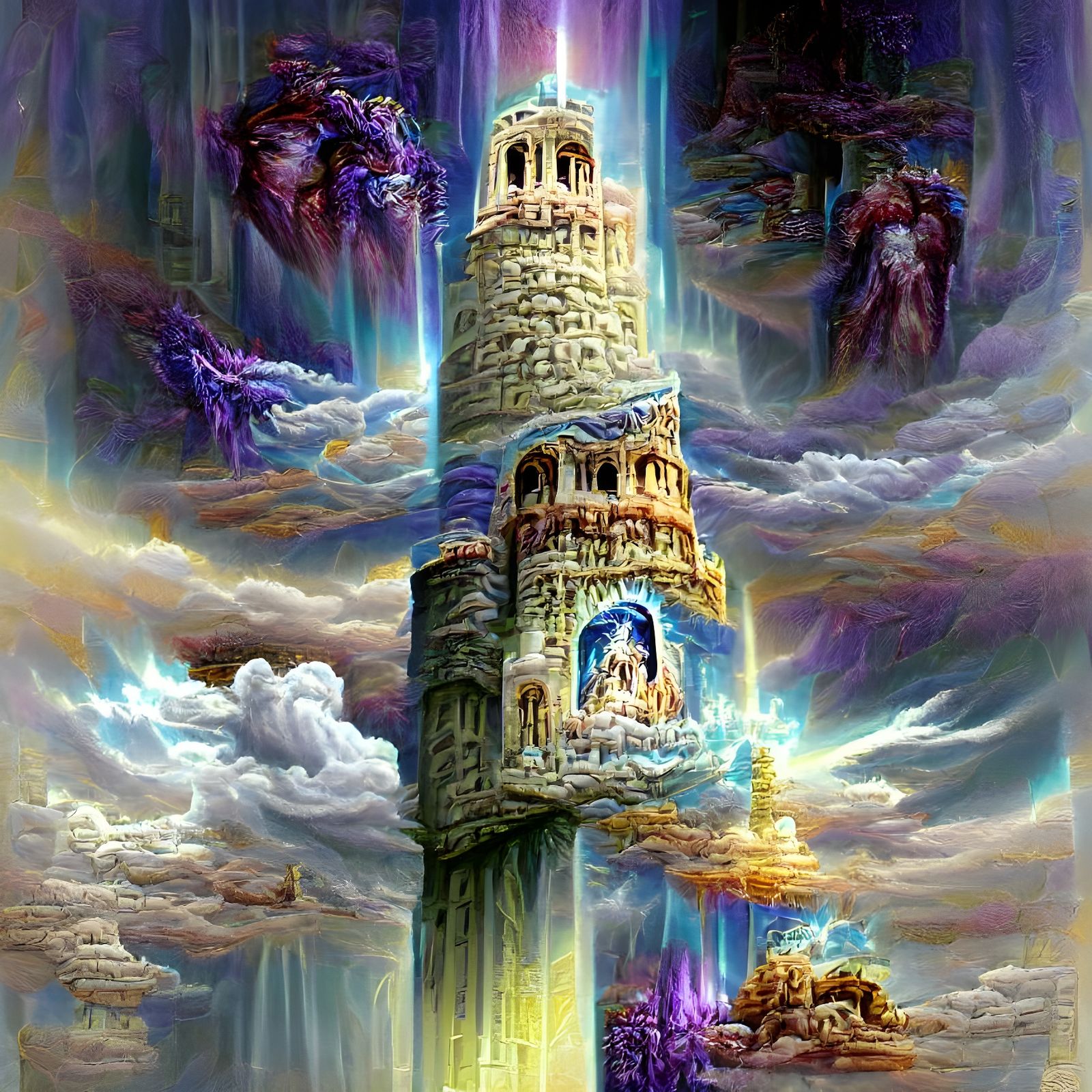 Tower of Everlasting Hope: 8k Digital Artwork