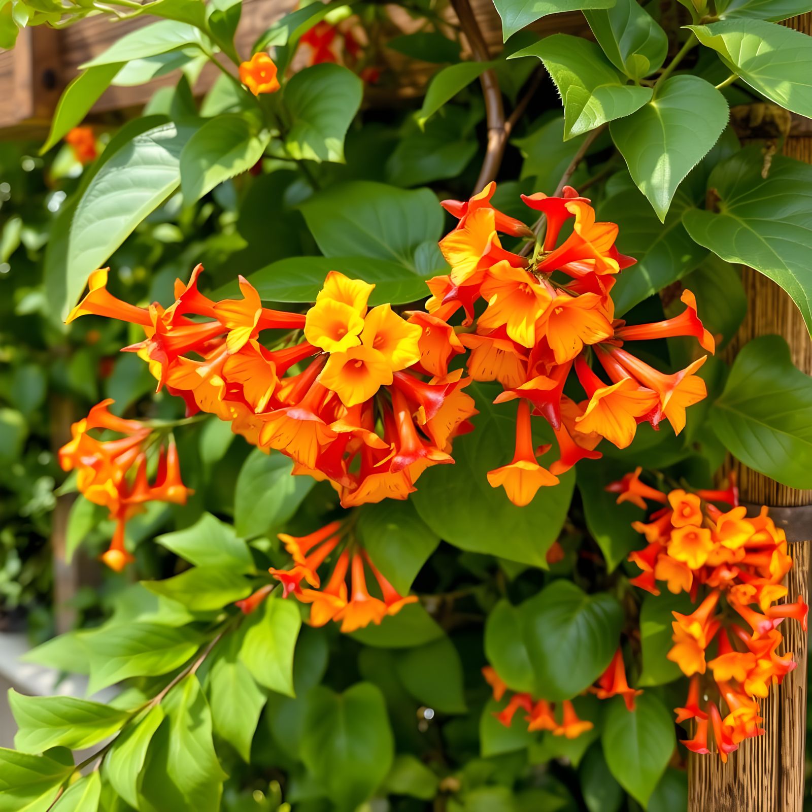 Vibrant Crossvine Blooms in Photorealistic Botanical Style