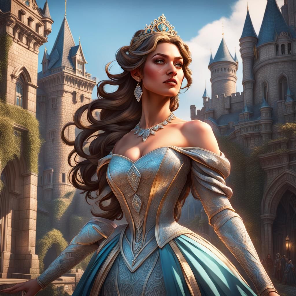 Chunky Princess Portrait in Art Nouveau Style