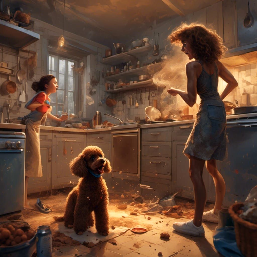 Hyperreal Comic: Poodle Versus Trash Bag