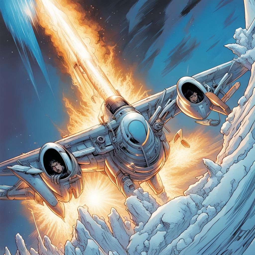 Ice and Fire Hero on a Plane: Comic Book Art