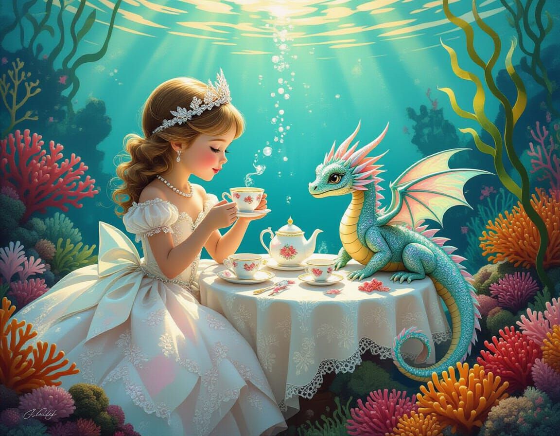 Mermaid's Tea Party with Dragon Pet