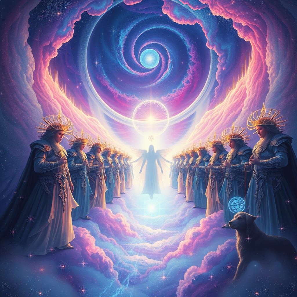 Ethereal Army of Divine Beings in Celestial Realm
