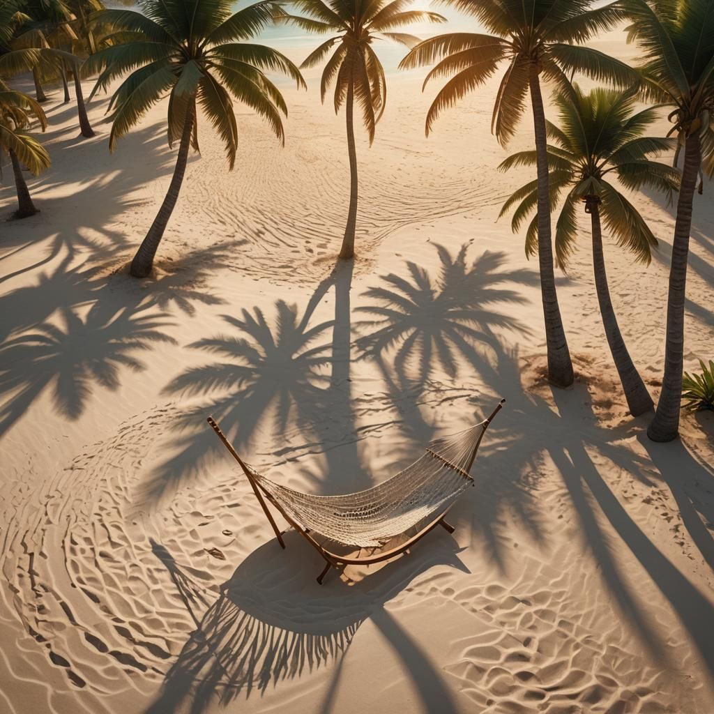 Tropical Island Sunset with Hammock: Photorealistic 8K