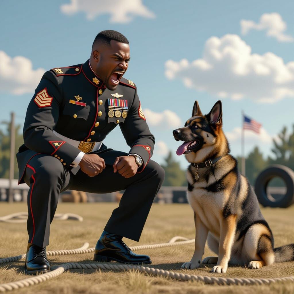 Major Payne Yelling in Hyperrealistic Unreal Engine Style