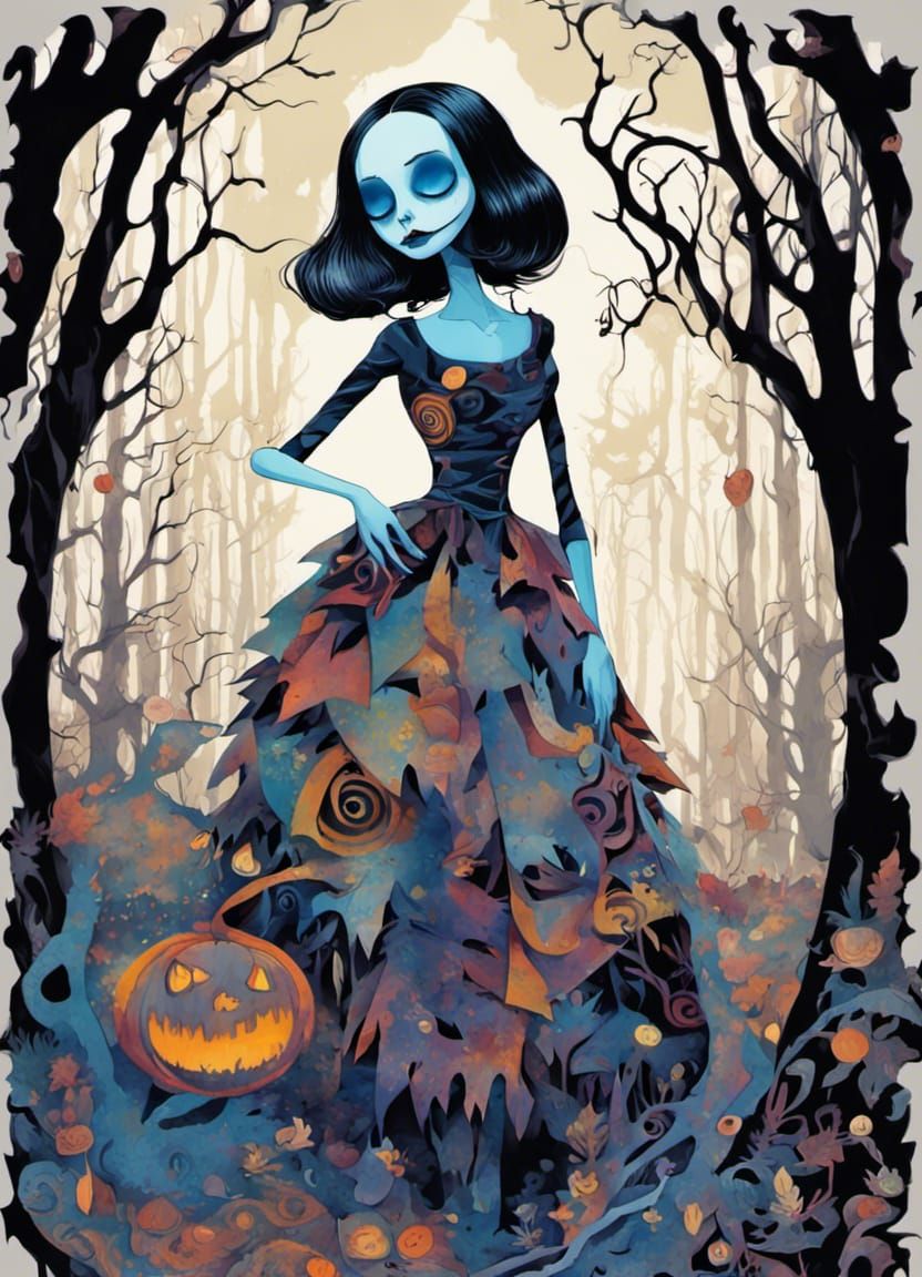 Sally Ragdoll in Whimsical Forest, Pop Art Style