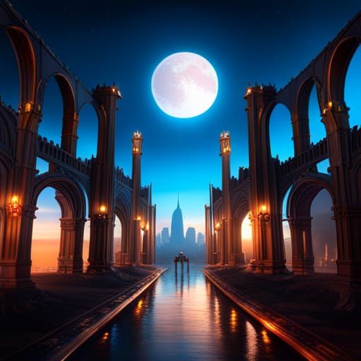 Detailed Hebrew Matte Painting in Deep Color