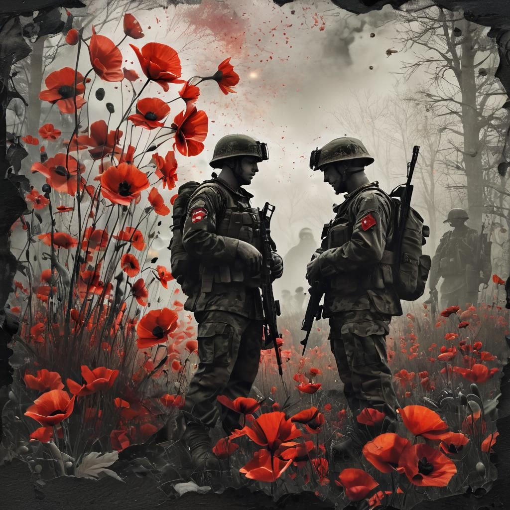 Remembrance Day Double Exposure Scrapbook Page