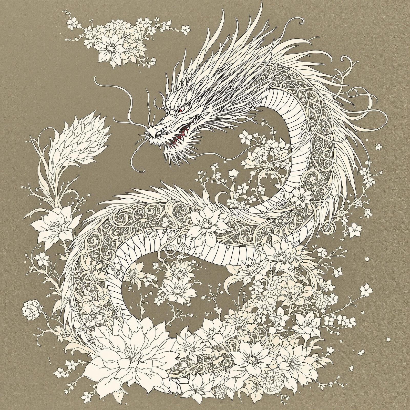 Ethereal Dragon in Japanese Artistic Style